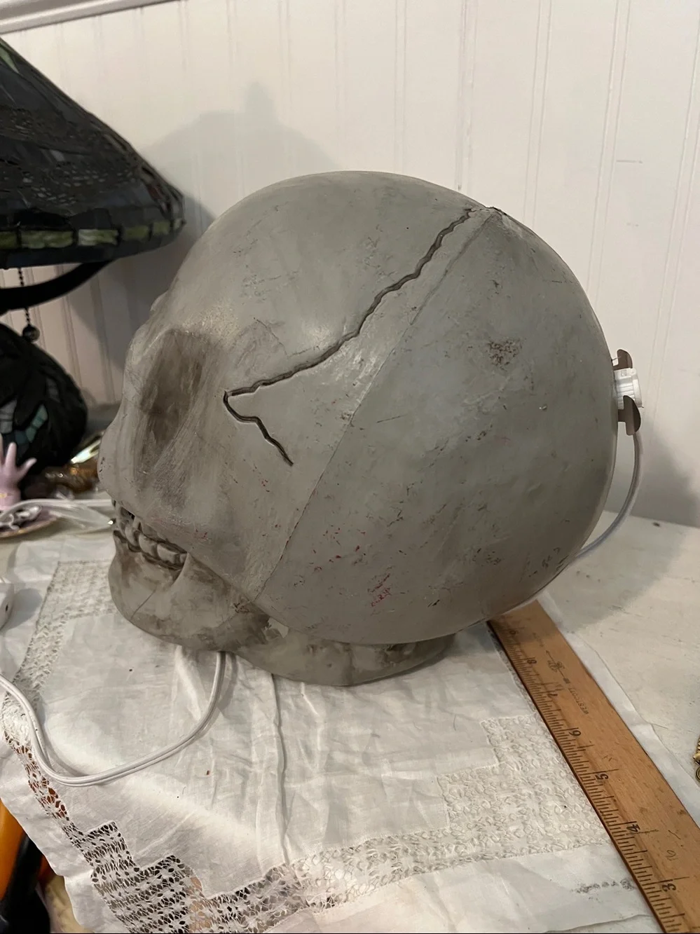 Vintage Halloween Skull head blow mold